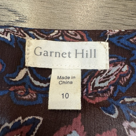 GARNET HILL Dress Floral Sheath Cottagecore Silk 10 Missing liner - Picture 5 of 9